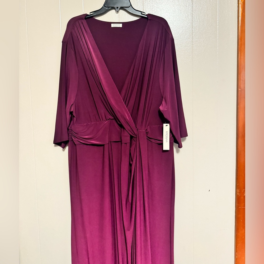 Kiyonna 4x maxi dress in a deep purple/plum color